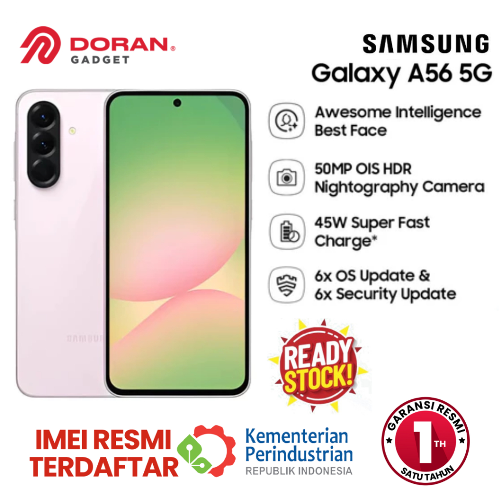Samsung Galaxy A56 5G 8/256GB 12GB/256GB Super AMOLED - Garansi Resmi SEIN 1 Tahun