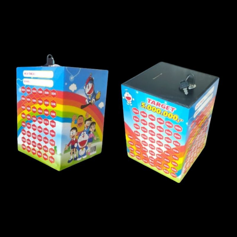 Celengan target Doraemon ukuran jumbo pake kunci//Celengan target jumbo//Celengan karakter jumbo