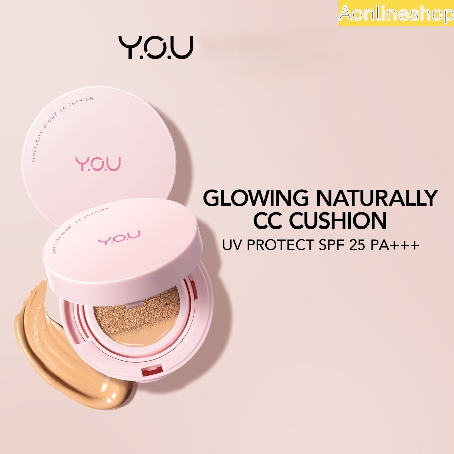 AS YOU Simplicity Glowy CC Cushion | Natural Makeup Foundation | Bedak Wajah | Ringan Y.O.U