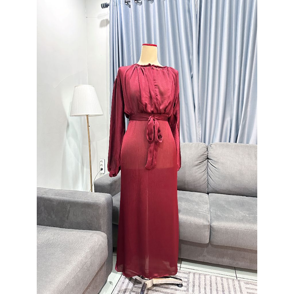 AMEENA DRESS  BAHAN CRADENZA WUDHU FRIENDLY READY STOCK  DRESS PREMIUM, DRESS SILK, DRES WANITA, DRE