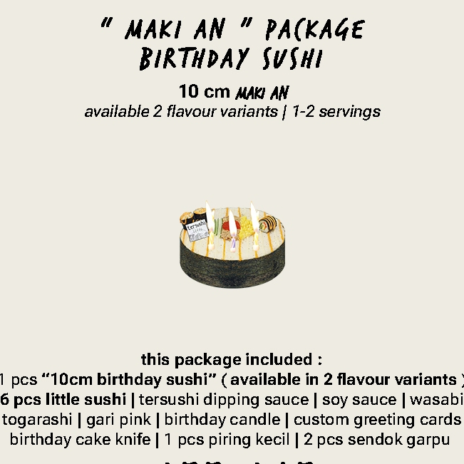 

Sushi Ulang Tahun | Sushi Maki | Sushi Birtdhay Cake Size 10 Cm