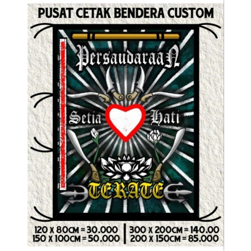 READY STOK + FREE STICKER SH, BENDERA PSHT, GIANTFLAG PSHT, BANNER SPANDUK KAIN SH PSHT PUSAT MADIUN