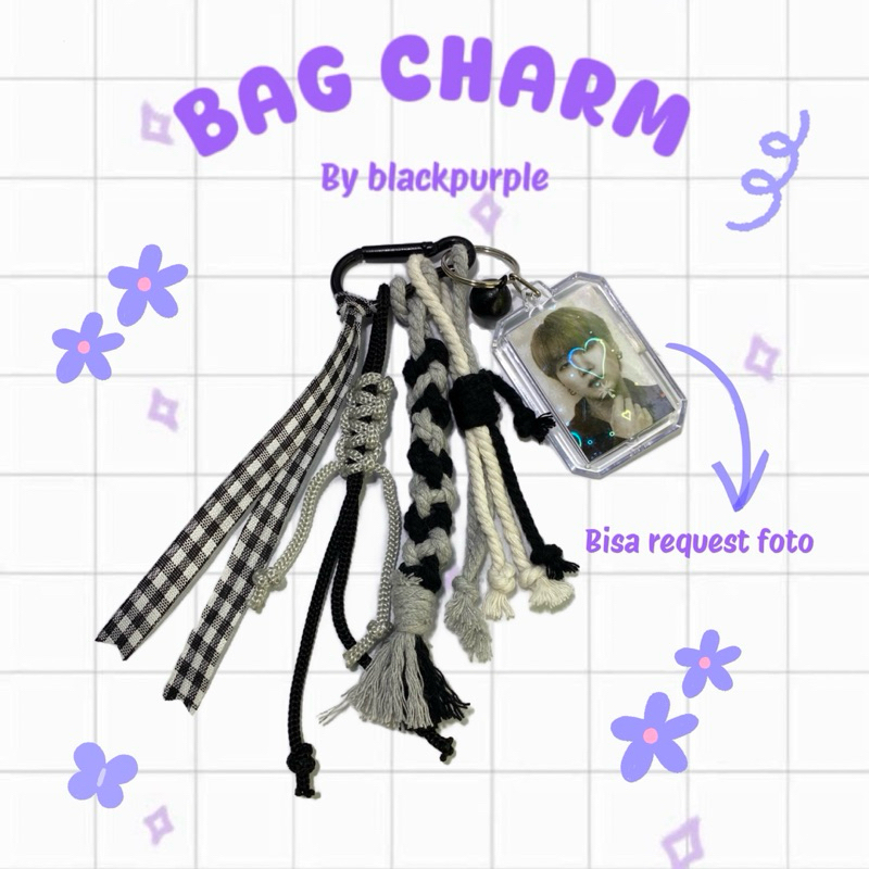 Bagcharm Macrame Custom Foto Acrylic