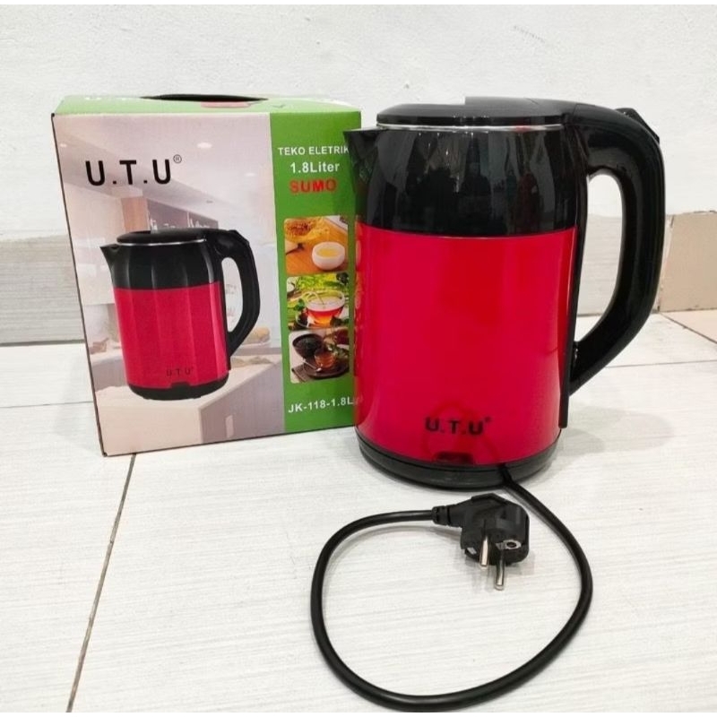 TEKO PEMANAS AIR MERK UTU KAPASITAS 1.8LTR / TEKO LISTRIK / PEMANAS AIR LISTRIK UTU