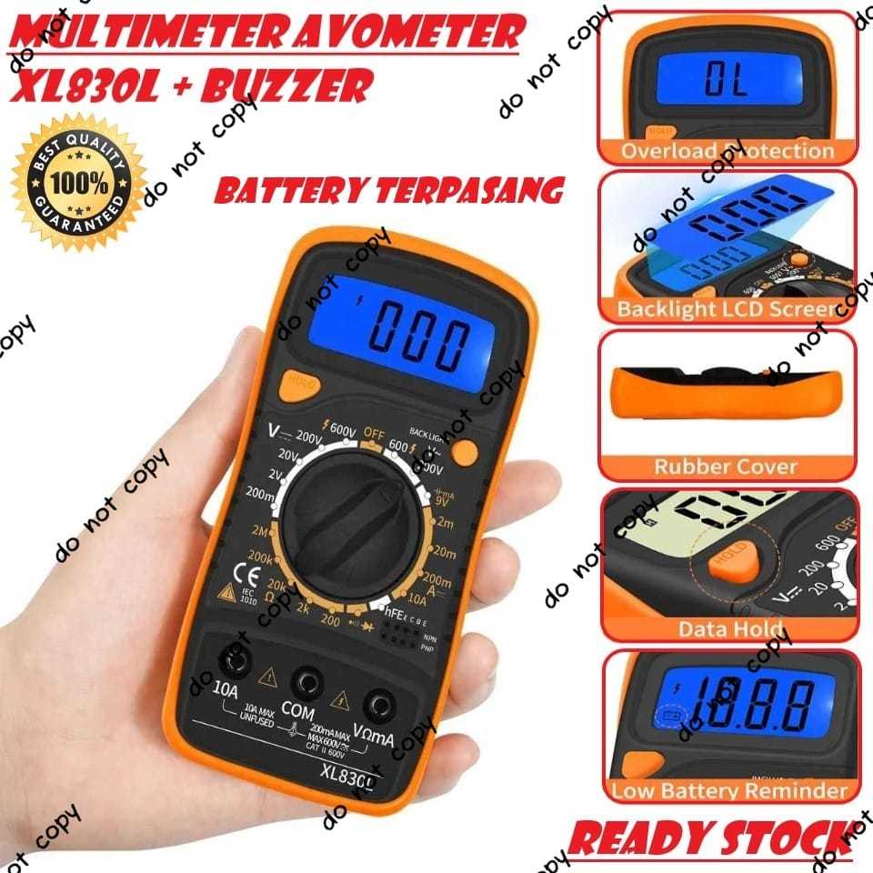 Multimeter XL830L Multitester Avometer Digital + Buzzer XL 830L