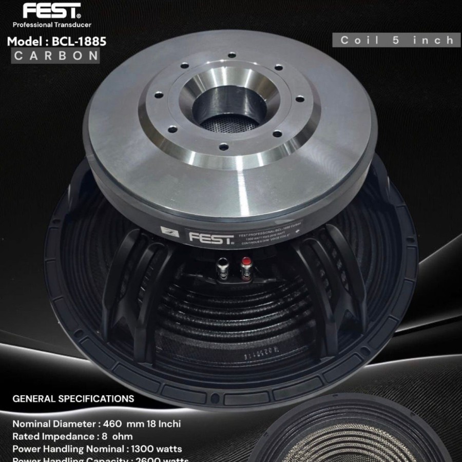 Speaker Component Fest BCL 1885 Carbon Original 18 inch FEST BCL-1885 CARBON
