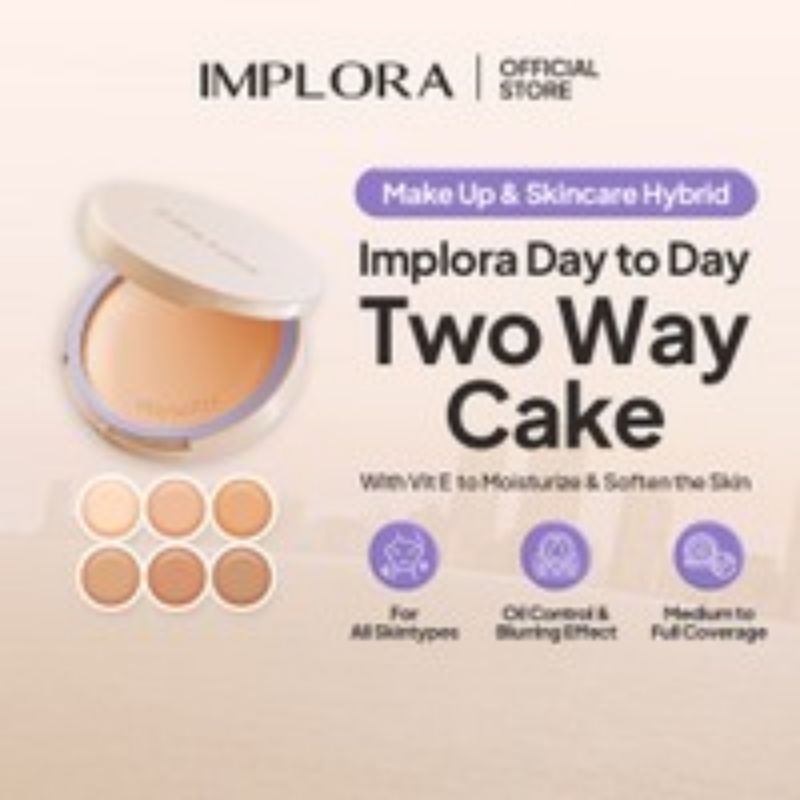 IMPLORA Day To Day Two Way Cake | bedak padat implora | refill bedak implora | Bundling bedak + Refi