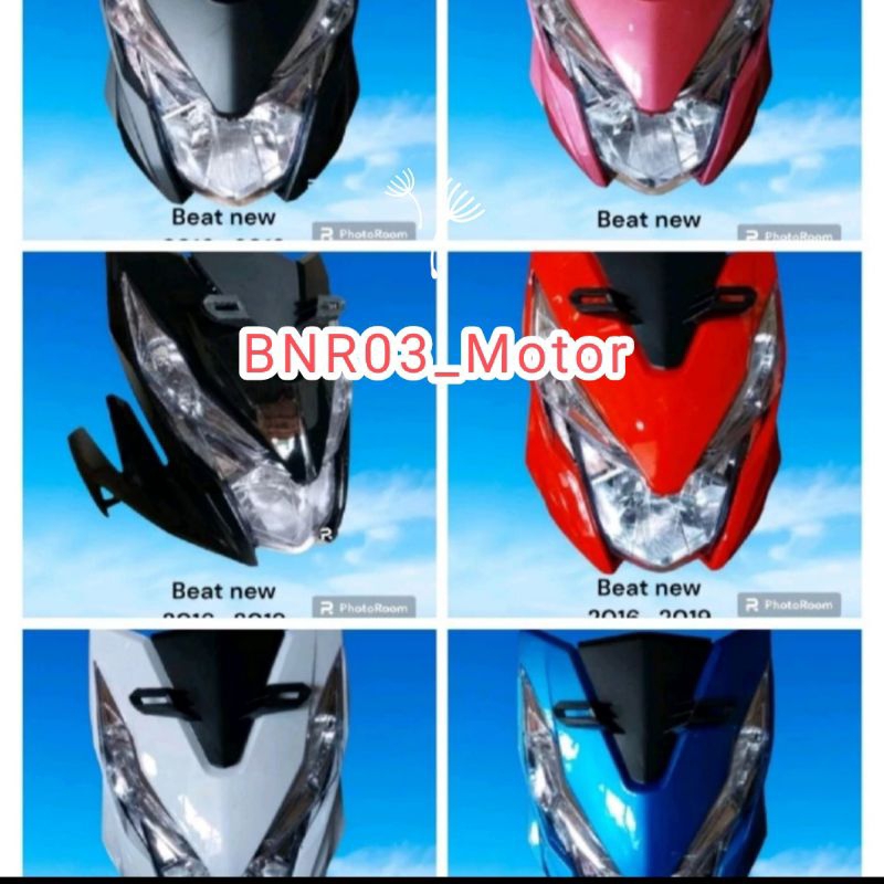 Tameng Plus Lampu Depan Motor Honda Beat Fi New Esp ECO Digital  2017-2019 Warna Hitam Merah Putih B