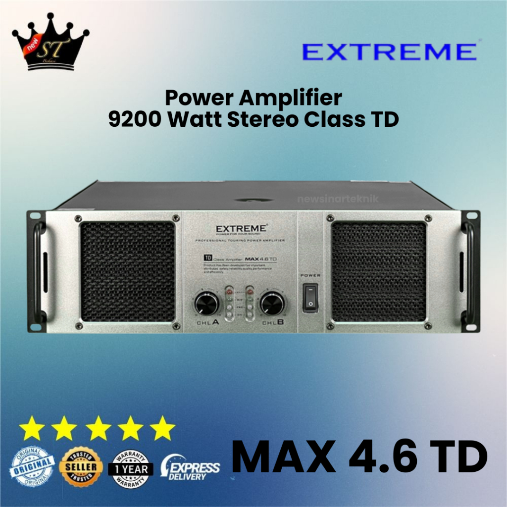Extreme MAX4.6TD MAX 4.6 TD Power Amplifier 7000 Watt Amply Class TD Stereo 2 Channel Trafo Donat 26