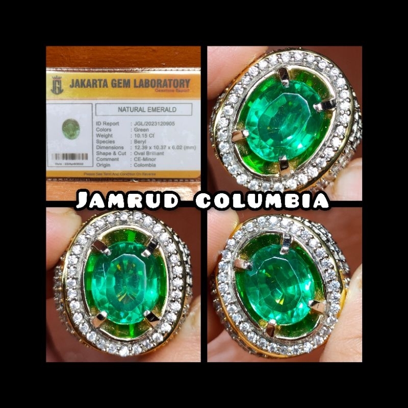 NATURAL BATU PERMATA JAMRUD COLUMBIA KRISTAL