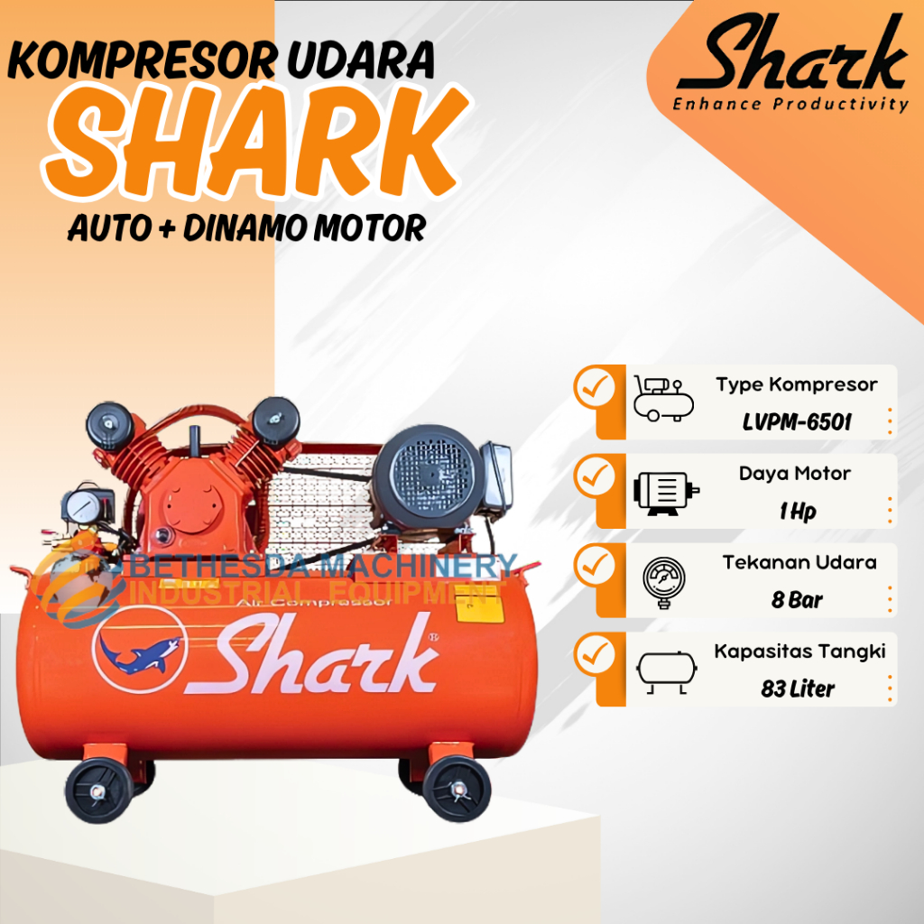 Mesin Kompresor Shark 1 Hp 8Bar - LVPM 6501