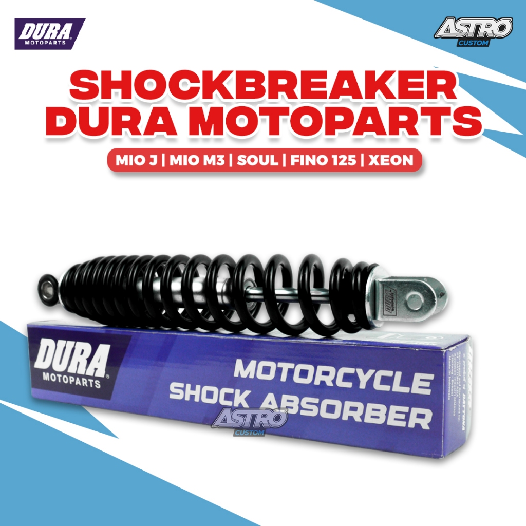 Shockbreaker DURA Mio M3 Z Fino 125 J Soul GT Xeon Shock Absorber Spring Black 300MM Single Shock