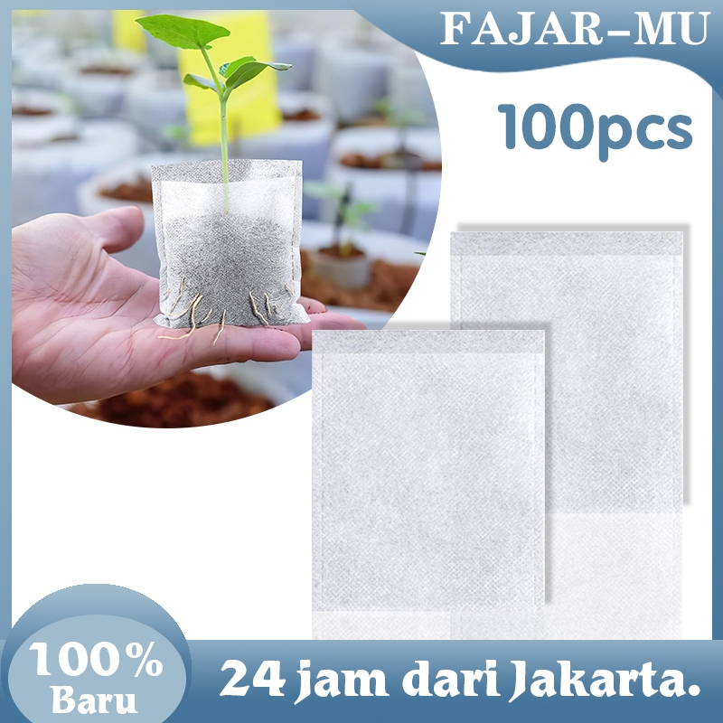 Polybag Semai Benih 100pcs Polibek Semai Cabe Non Woven Pot Biodegradable Polybag Tanaman