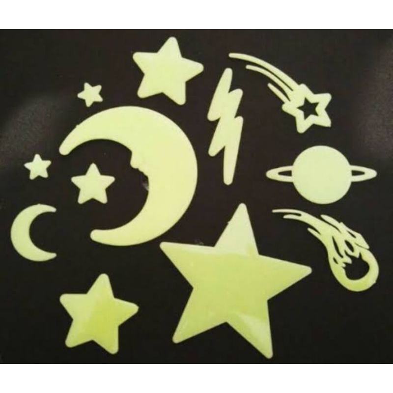 

J (J6) STIKER KARAKTER/STIKER NYALA /GLOW IN THE DARK