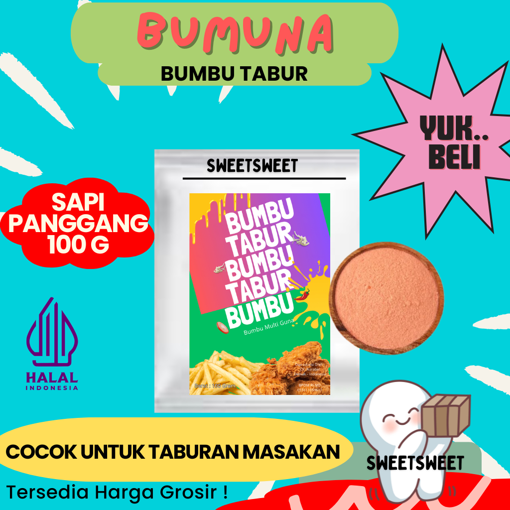 

Sweetsweet Bumbu Tabur Sapi Panggang Kemasan 100g {BISA COD} {Lebih Murah Grosir}