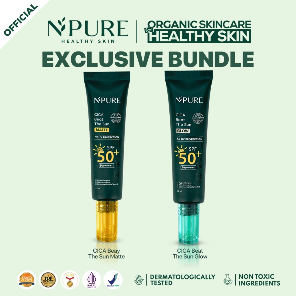 BELI 1 GRATIS 1 - LEBIH MURAH - NPURE Cica Beat The Sun Glow + Matte SPF 50+ PA++++/ SUNSCREEN JERAW