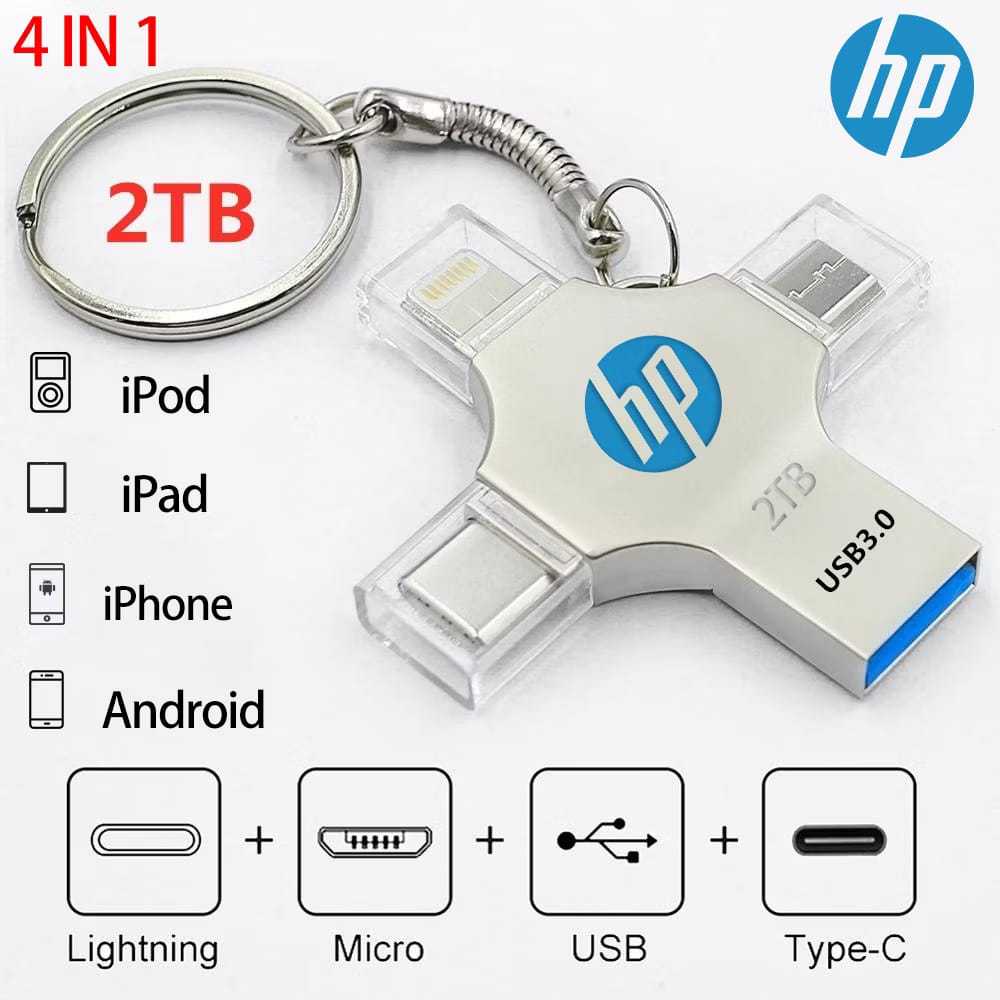 HP 1TB lightning USB Stick for iPhone, Flashdisk OTG Photo stick work with iPhone/USB-C iPad and And