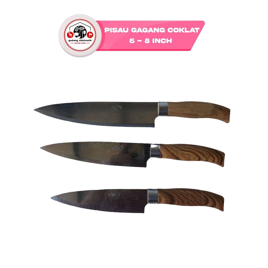Pisau Gagang Coklat 6 - 8 Inch HP-PIS264GH