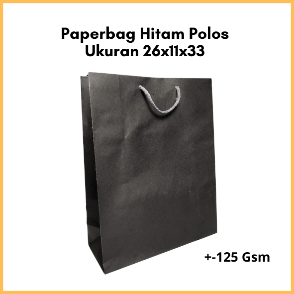 

PAPER BAG UKURAN 26X11X23 WARNA HITAM POLOS PAPERBAG BINGKISAN/ GOODIEBAG/ TAS KERTAS RAMAH LINGKUNGAN/ TAS KANTONG BELANJA