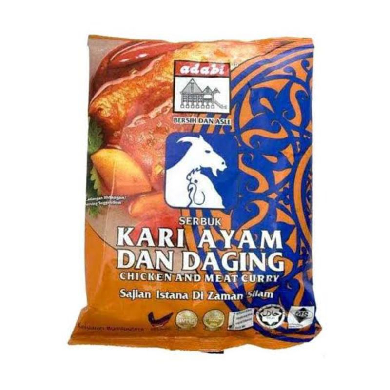 

Adabi Kari Ayam dan Daging Sachet 24gr