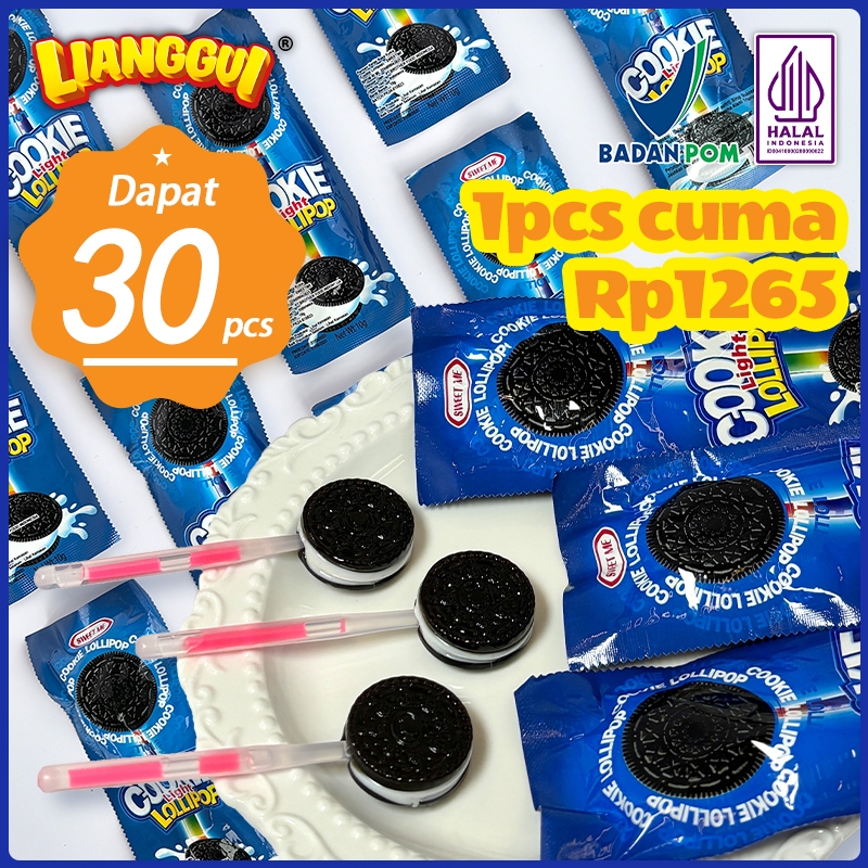 

[HALAL] LIANGGUI Lollypop Candy CLASSIC MILK COOKIE 30pcs/300g Eid Biskuit Cemilan sore Cemilan yang mengenyangkan