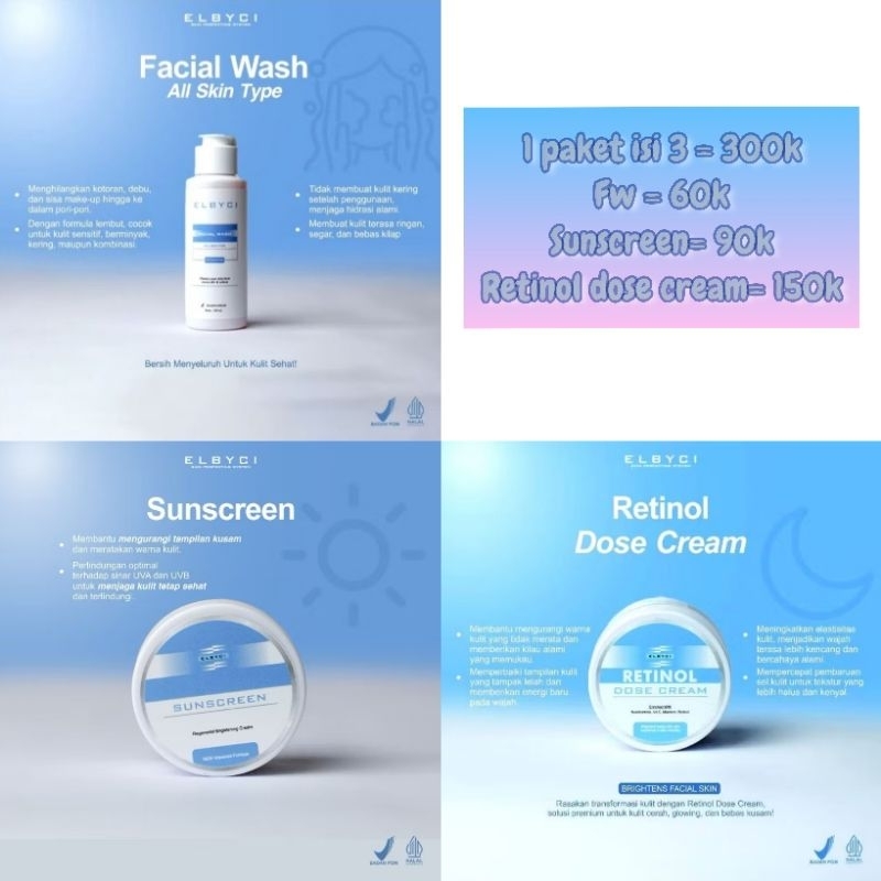 PAKET SUSAH CERAH (UNTUK SEMUA JENIS KULIT) - ELBYCI SKINCARE
