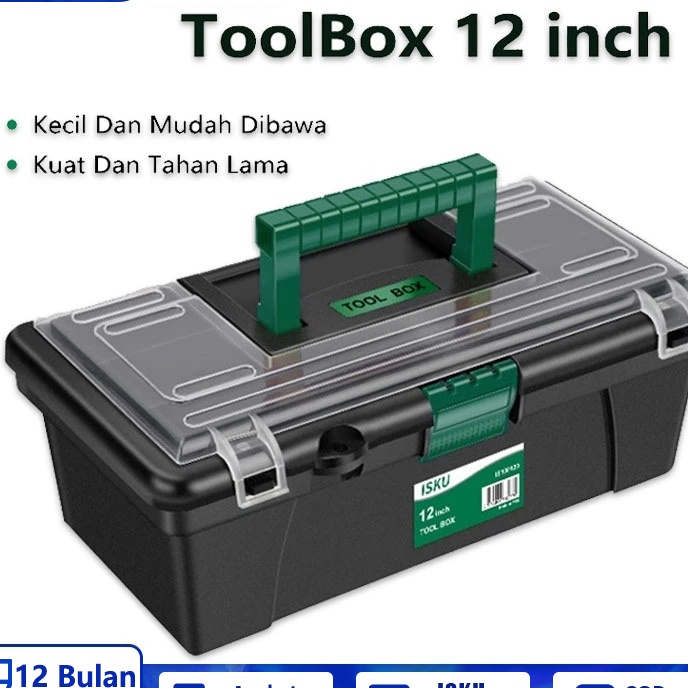 HJ6 ISKU Tool Box 12 Inch Kotak Perkakas KecilKotak Alat Multi Kotak Perkakas Plastik 31412cmM Tool 
