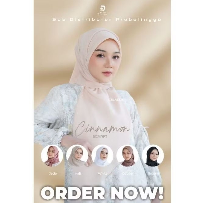 DAFFI HIJAB - Segi empat Voal Premium Cinnamon Scarf Daffi Hijab New