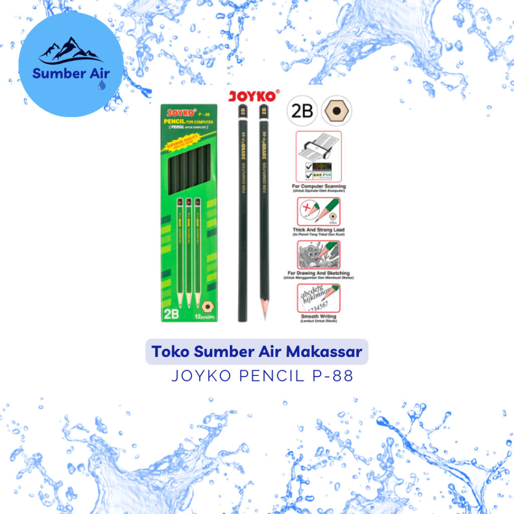 

JOYKO PENSIL / PENCIL KAYU KOMPUTER 2B P-88 / 1PCS