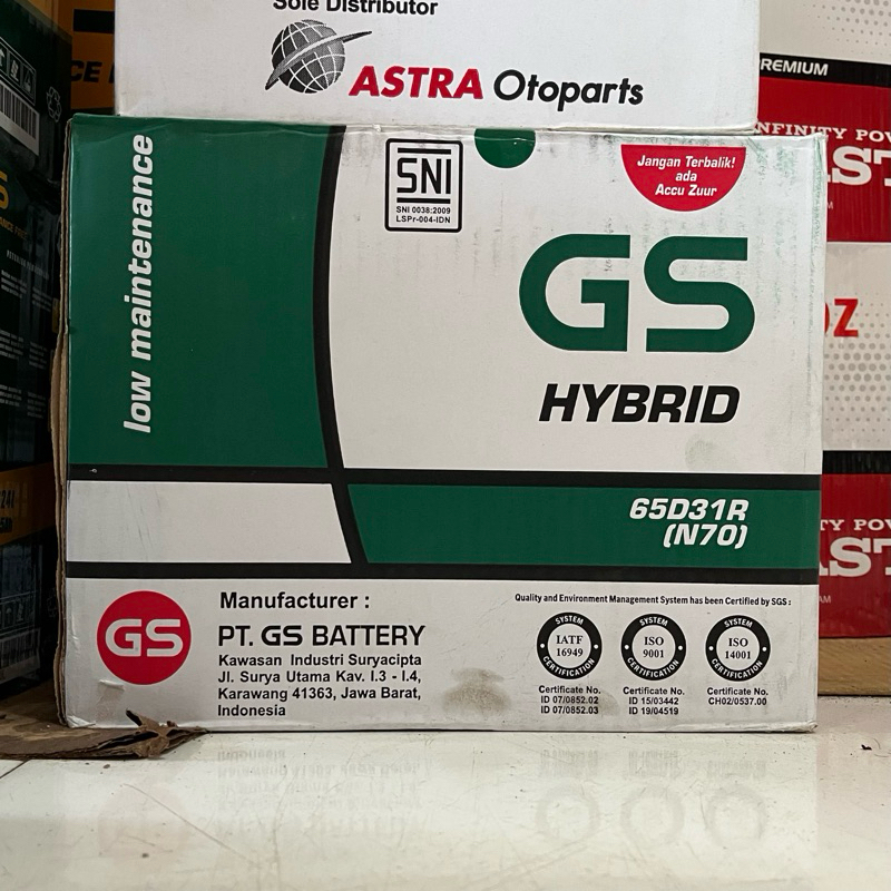 Aki GS Astra N70 (65D31R) | Aki Hybrid Untuk L300