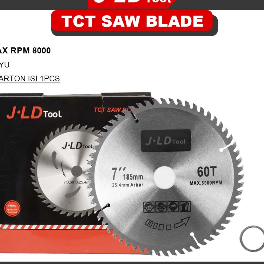 KP8 JLD 7Inch Circular Saw Blade 185mm 6T Mata Gerinda Potong Kayu  6T Mata Gergaji Bulat Circular S