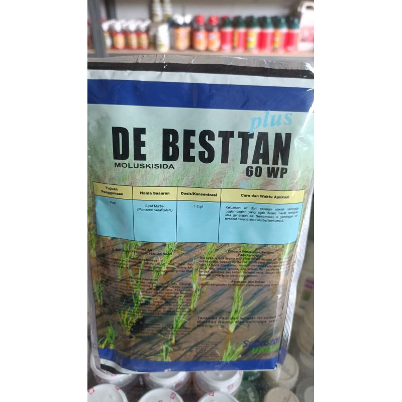 De Besttan 60WP 15 Gram / Moluskisida / Obat Racun Keong Siput Sawah dan Tambak Udang Super Ampuh