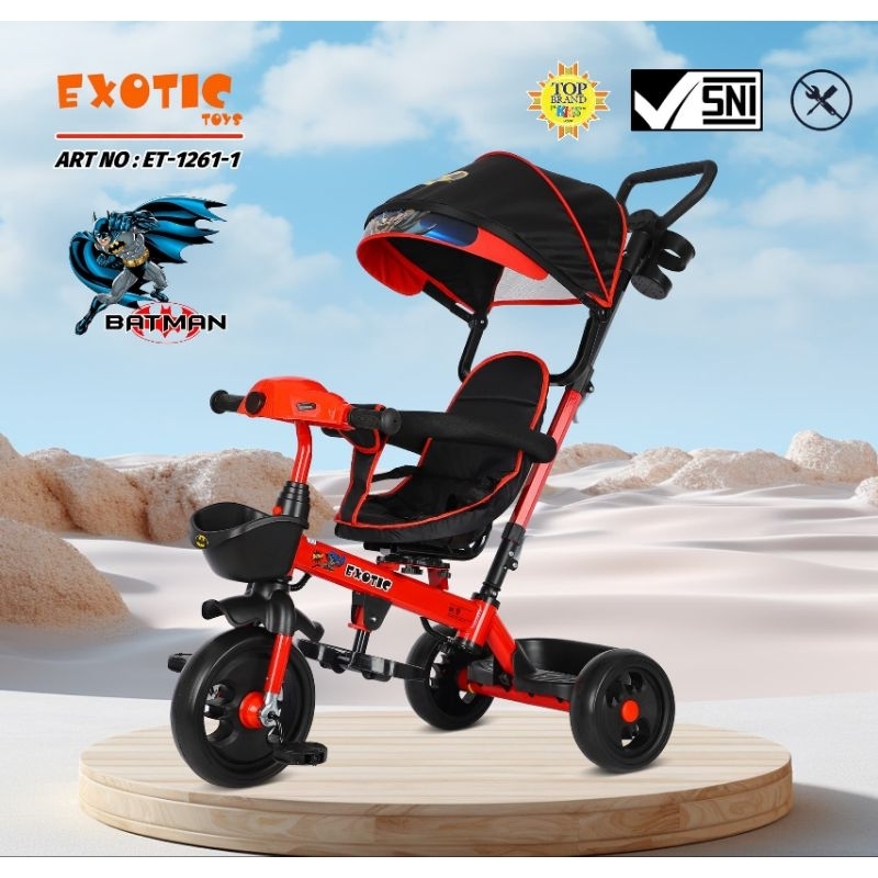 MAINAN ANAK SEPEDA TRICYCLE ET-1261-1 ( BATMAN 4 IN 1 ) EXOTIC