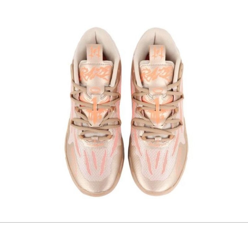 SEPATU BASKET PRIA PUMA LAMELO BALL MB 03 CNY GOLD FLURO PEACH