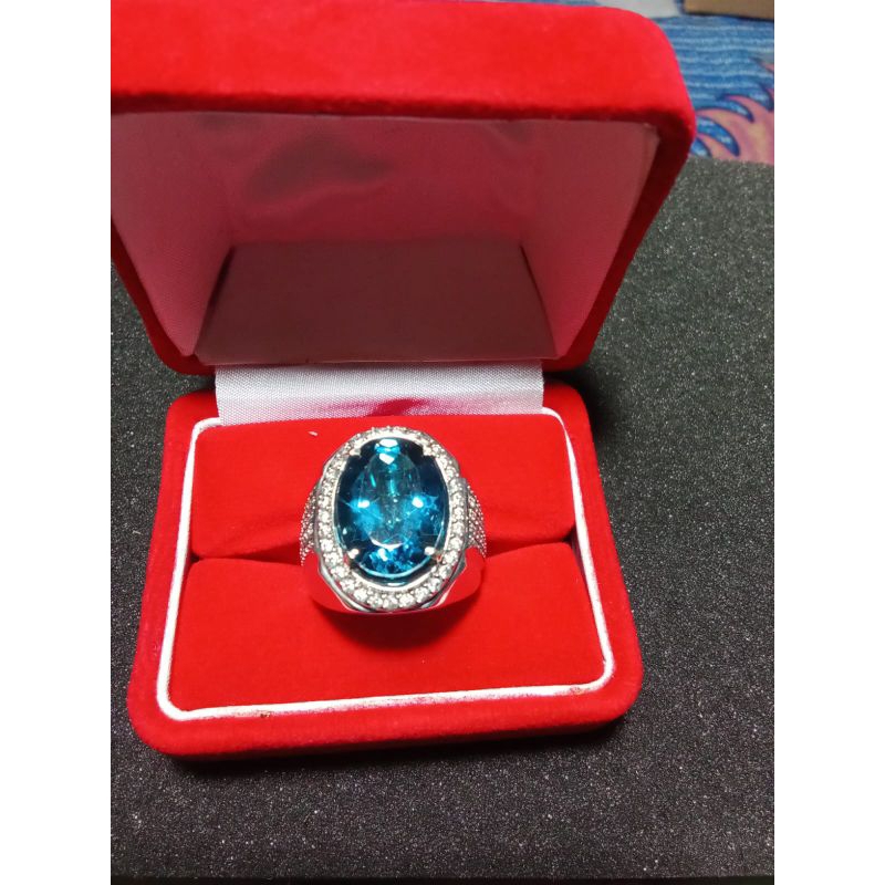 NATURAL Blue Topaz London irr 11 crat cgl