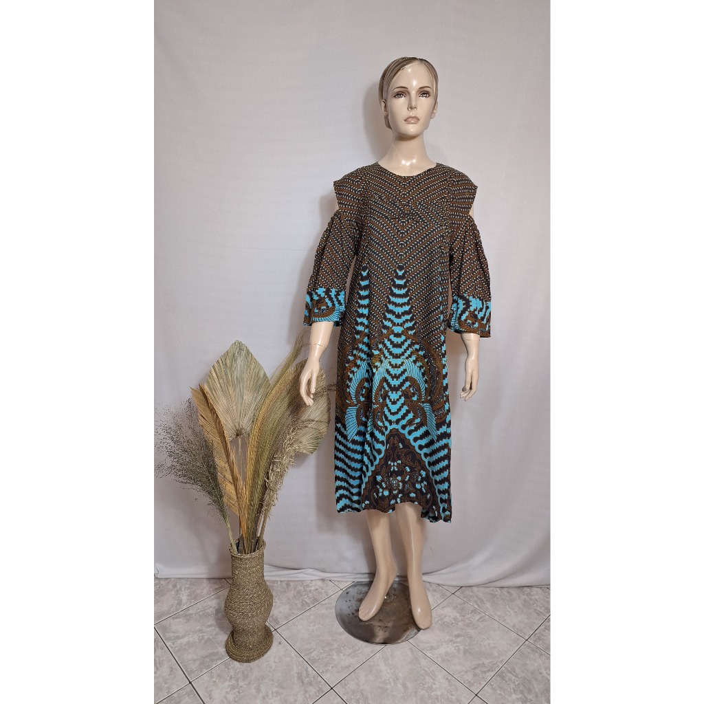 Nalendra Fashion/Batik Dress HILYA/M L XL/Batik Dress MIDI/Batik Dress Katun/Batik Dress Tanpa Kerah