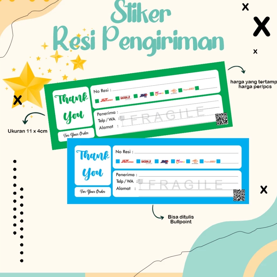 

1 Pcs Stiker Resi / Leber pengiriman Resi