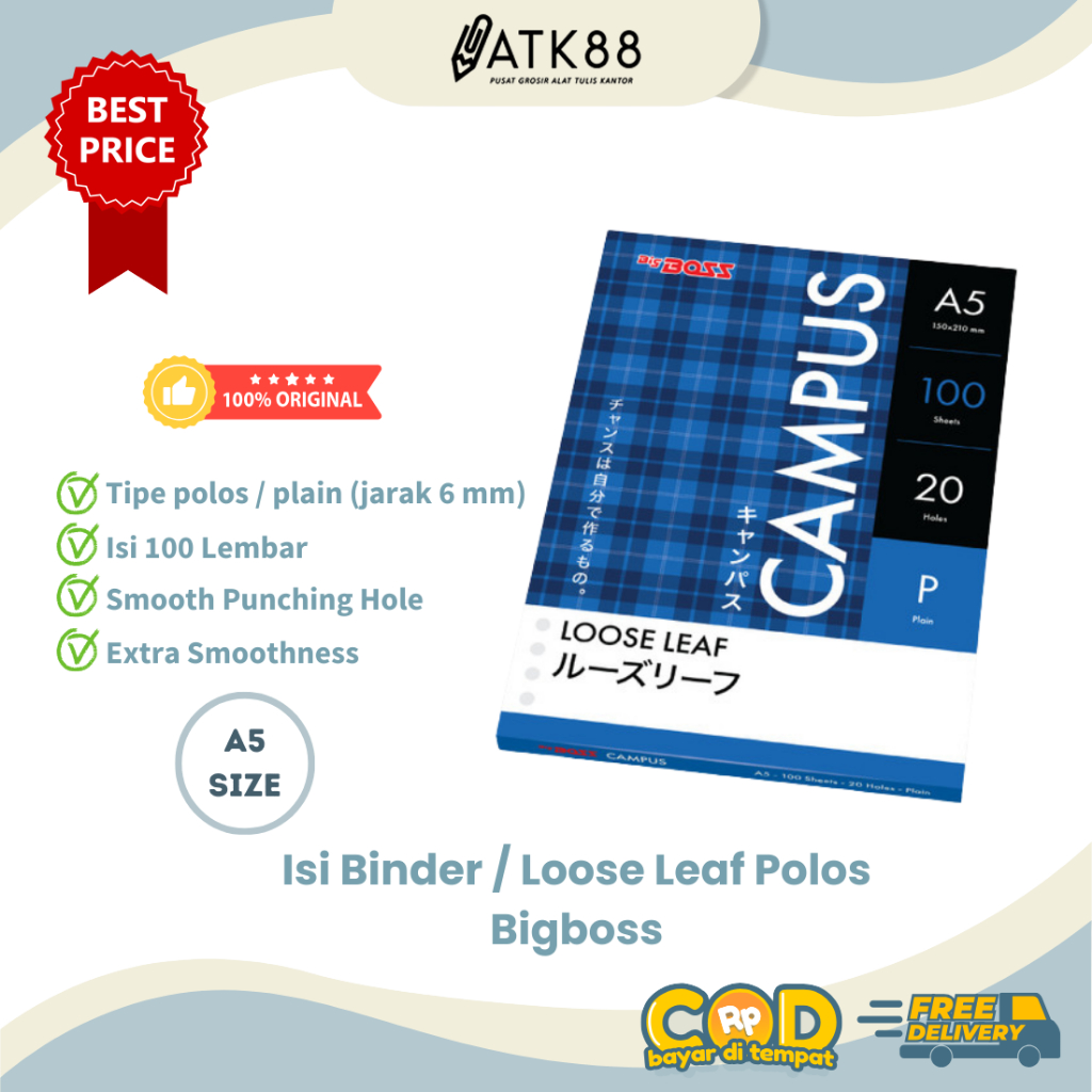

[ATK88] Isi Binder A5 Polos - Loose Leaf Polos Bigboss