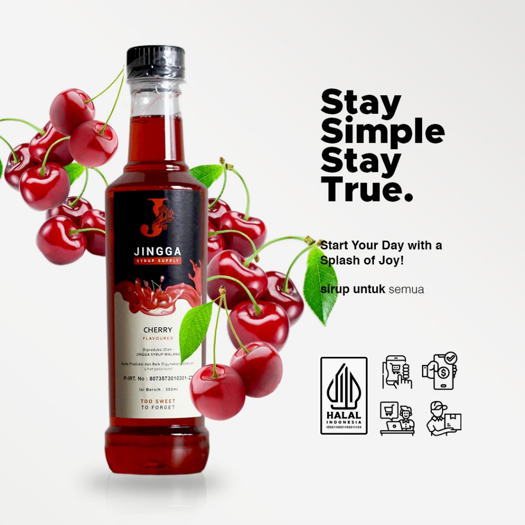 

JINGGA Cherry Syrup 350 ml - Sirup Ceri Untuk Coffee Mocktail Cocktail