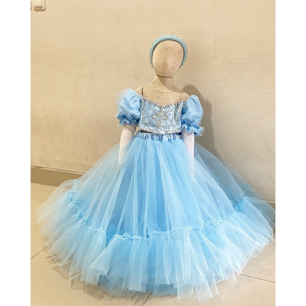 Cinderella Set Gown / Cinderella Crop Top + Rok / Cinderella Tulle Set / Cinderella Set Atasan Bawah