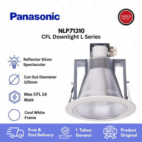 Panasonic CFL Downlight L Series Cool White / Kap Lampu Downlight - NLP71310