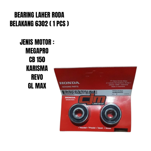BEARING LAHER RODA BELAKANG MEGAPRO 6302 HONDA