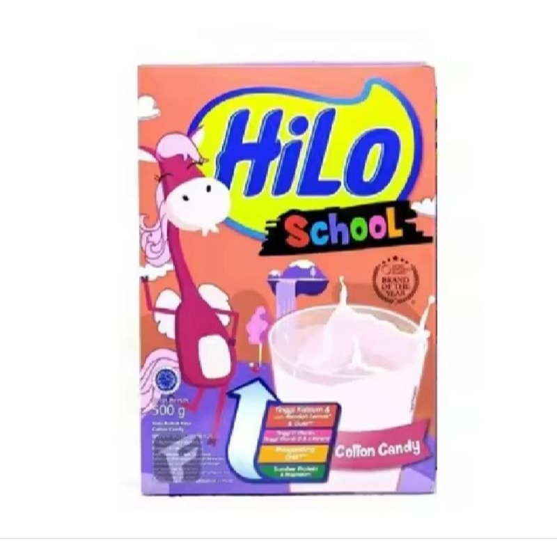 

HiLo School Cotton Candy 500g - Susu Anak Tinggi Kalsium Protein Lebih Rendah Gula - HiLo School Cotton Candy