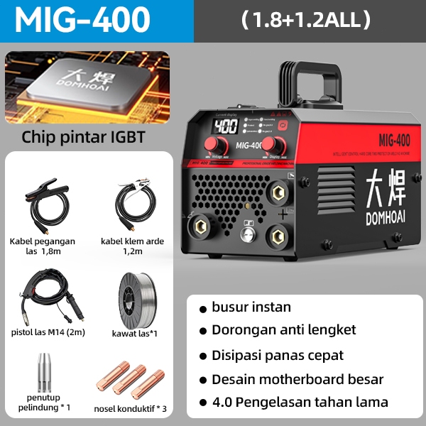 DOMHOAI 3IN1 Mesin Las Mig-270 Las Listrik Inverter Mesin Las Portabel Mesin trafo las