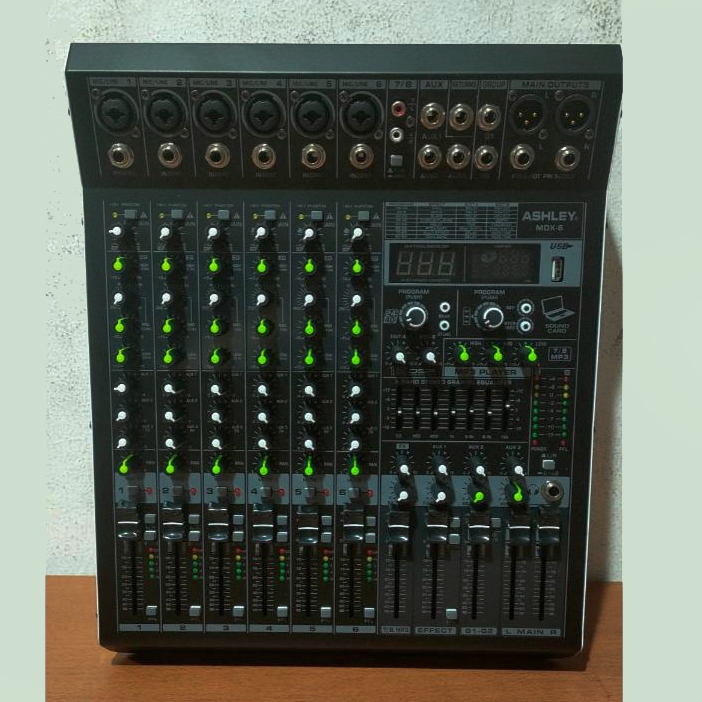 mixer audio ashley mdx6 mdx 6 (6channel) original mixe BISA EDIT  A EDIT B 6 Mono/ Mic Line 4 Band E