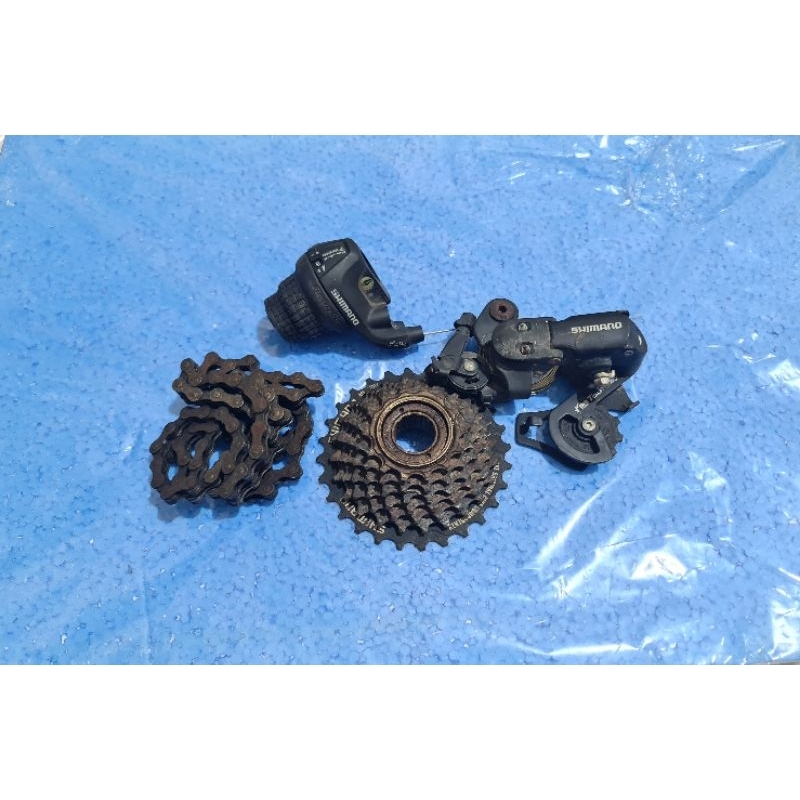 Groupset Sepeda Lipat Shimano Shifter Revoshift 7speed Rd Shimano tourney FT35 Gir shimano TZ21