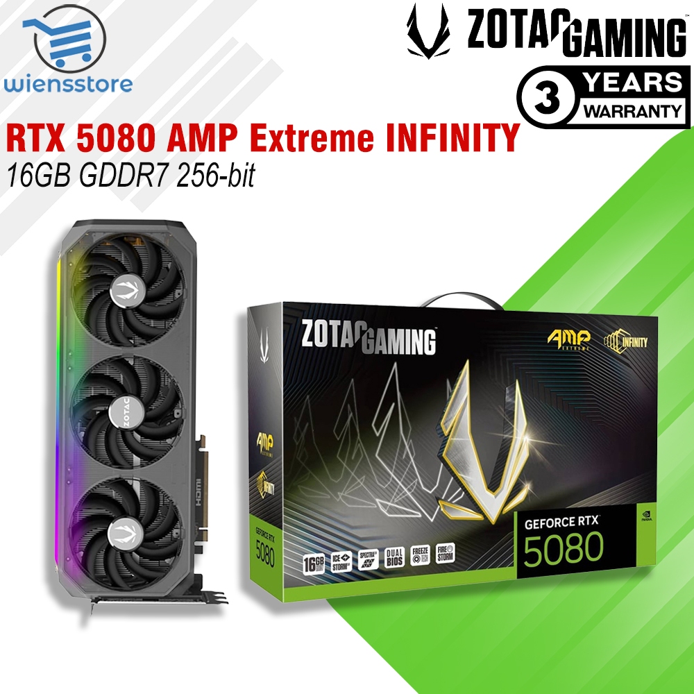 ZOTAC GAMING GeForce RTX 5080 AMP Extreme INFINITY 16GB GDDR7 256-bit Vga Cards Cpu Komputer