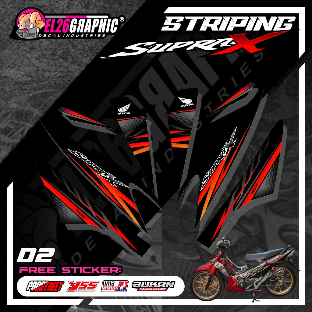TERBARU STICKER STRIPING SUPRA X 125 - STRIPING SUPRA X 125 MOTIF RACING 2