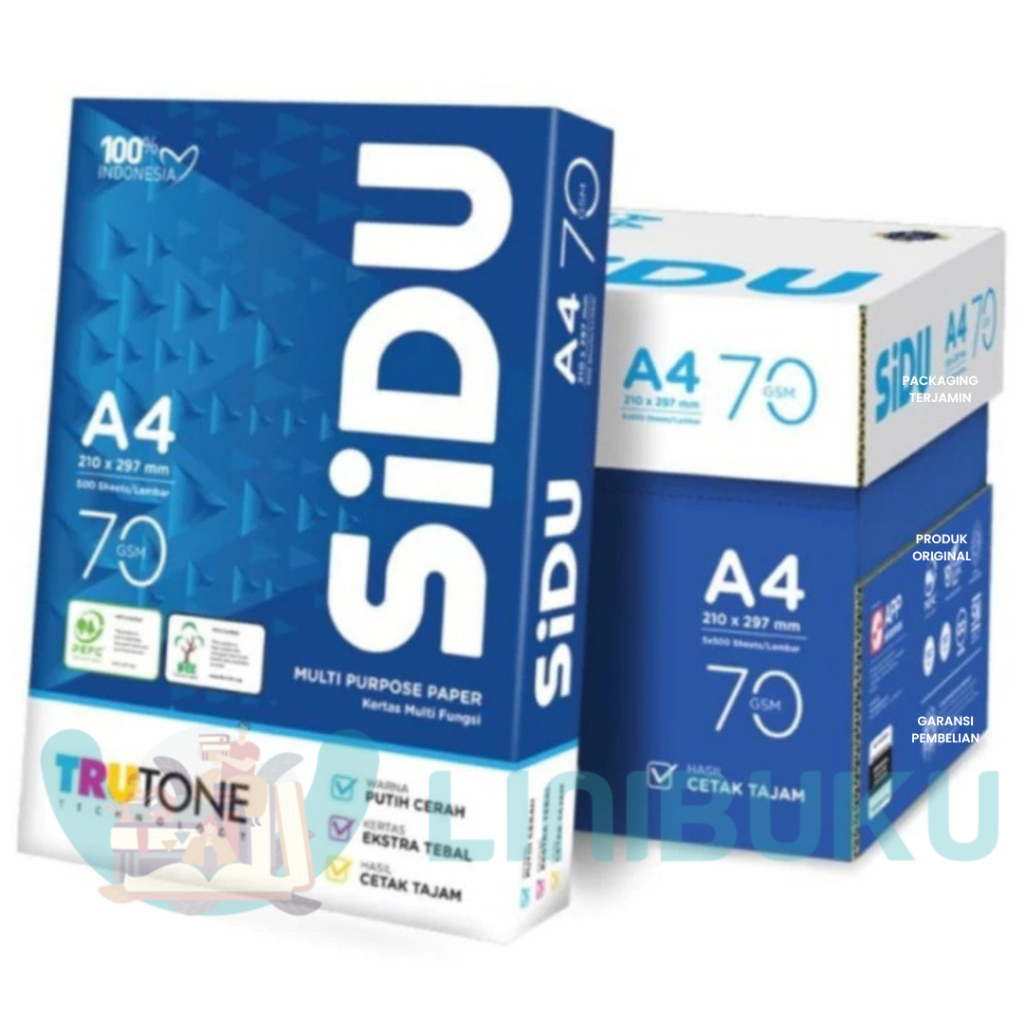 Kertas HVS SiDU A4 70 GRAM - 1 DUS = 5 RIM = ATK