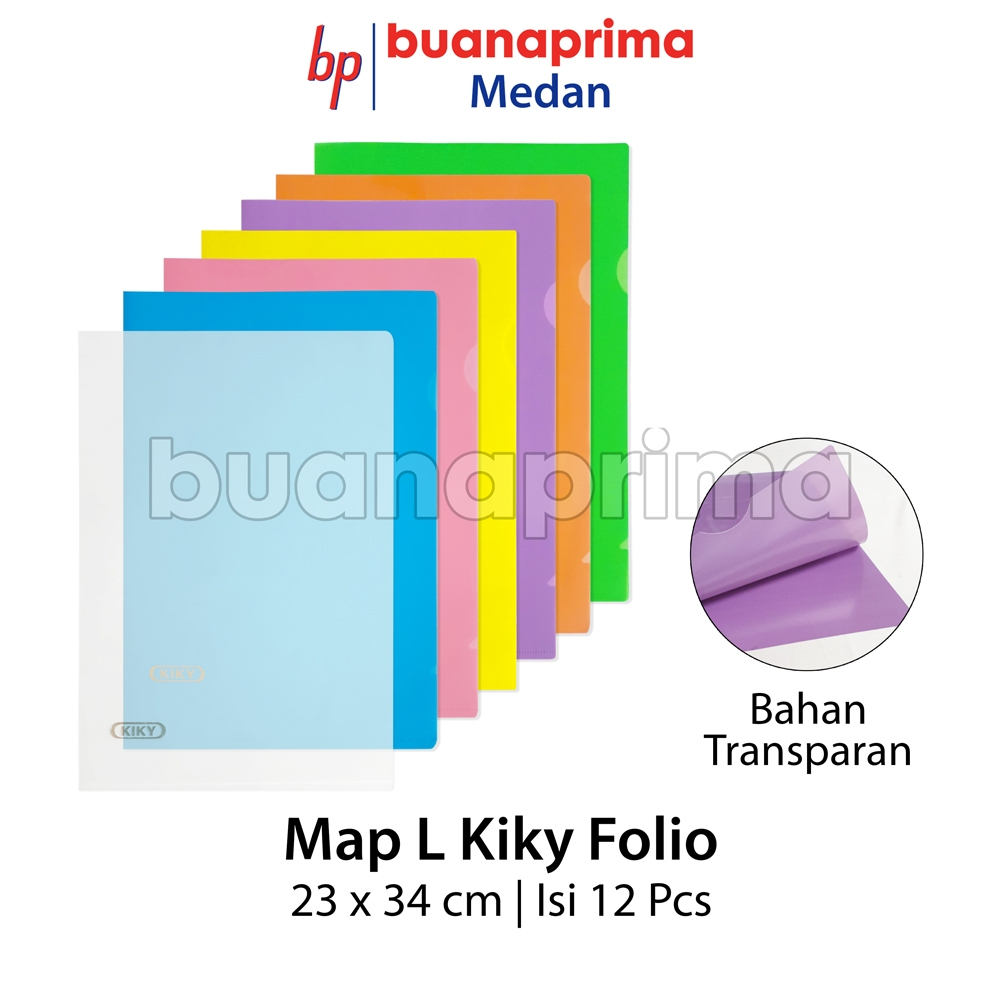 

MAP L KIKY F4 1 Pack isi 12 pcs Warna Clear Sleeves Plastik Bening Transparan